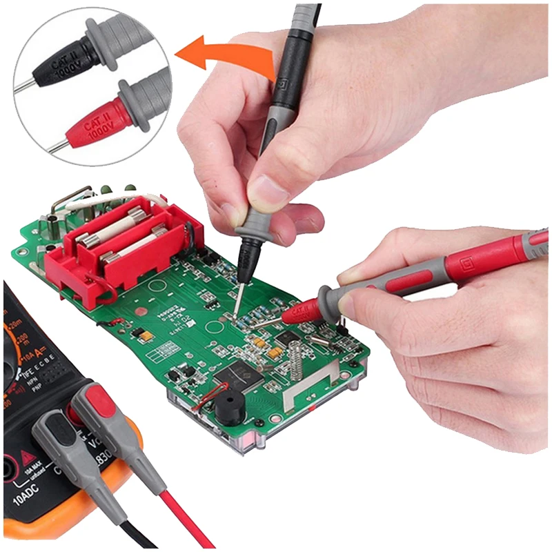 

QHTITEC Multi-function Multimeter Test Leads Inspection Repair Tool Multimeter Probe Test Wire Kit With Alligator Clamp