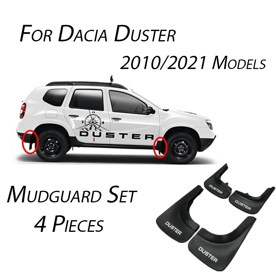 

Mudguard Set For Dacia Duster Renault Mud Flaps Car Decorations 4 Pieces Black Exterior Accessory Easy Flexiable Car Parts 4x4