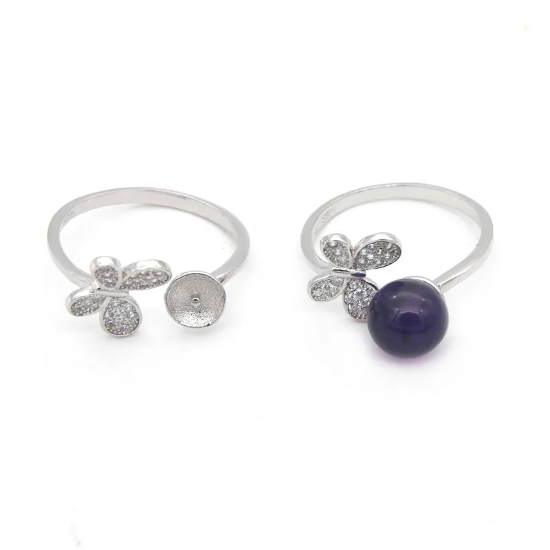 925 Sterling Silver Women Ring Base Setting 18mm Platinum Plated Adjustable Micro Pave Zirconia Tray 6mm For Half Drilled Beads
925 Sterling Silver Women Ring Base Setting 18mm Platinum Plated Adjustable Micro Pave Zirconia Tray 6mm For Half Drilled Beads