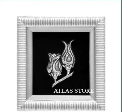 18x20cm Tulip and Rose Decorative Table Top and Wall ornament Glass Frame Mini Table