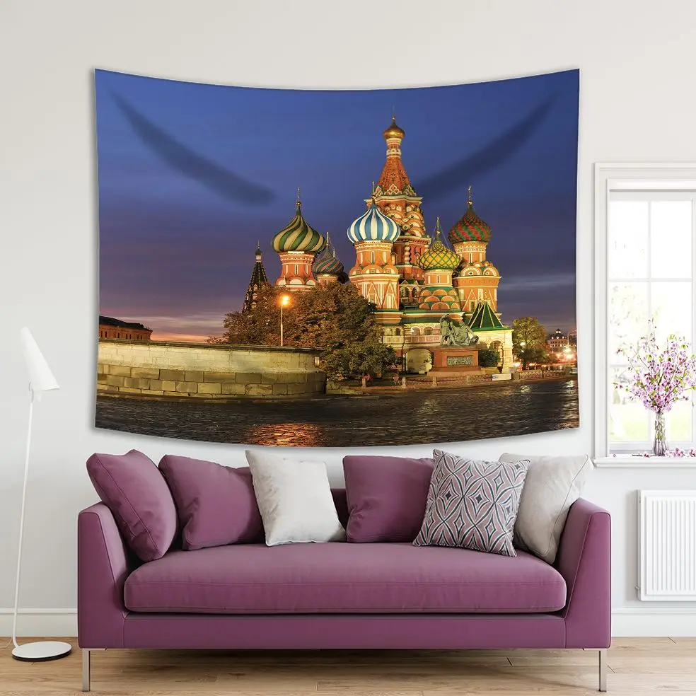 Tapestry Red Square and Saint Basil's Cathedral in Moscow, Russia Sunrise at Historic City Landmark Blue Green
Tapestry Red Square and Saint Basil's Cathedral in Moscow, Russia Sunrise at Historic City Landmark Blue Green