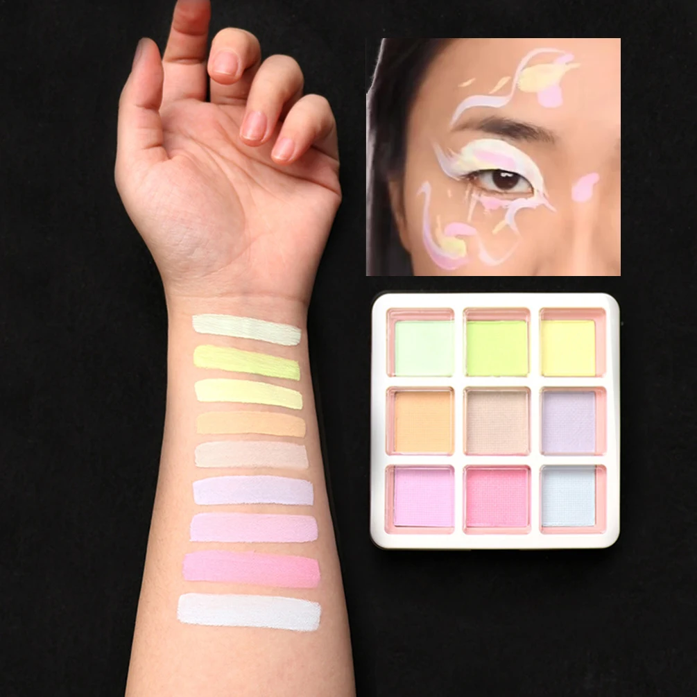 4 Styles 9 Colors Face Paint Palette Body Art Makeup Paint Drawing Pigment Flash Shine Color for Party Halloween Carnival Makeup
4 Styles 9 Colors Face Paint Palette Body Art Makeup Paint Drawing Pigment Flash Shine Color for Party Halloween Carnival Makeup