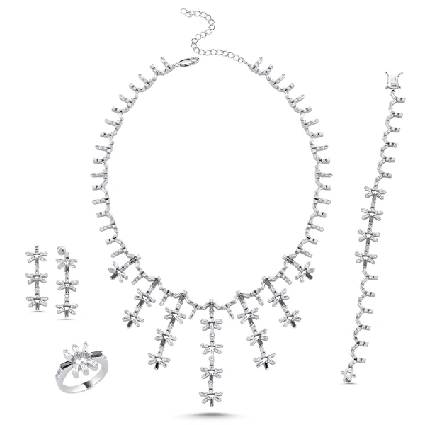 Silver 925 Sterling Black-White Zircon Stone Necklace, Bracelet and Earrings Set
Silver 925 Sterling Black-White Zircon Stone Necklace, Bracelet and Earrings Set