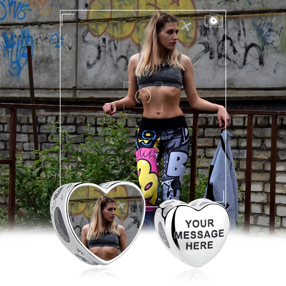 ELESHE Engrave Name Customize Photo Charms 925 Sterling Silver Heart Bead Fit Original Bracelet DIY Fine Jewelry For Women
ELESHE Engrave Name Customize Photo Charms 925 Sterling Silver Heart Bead Fit Original Bracelet DIY Fine Jewelry For Women