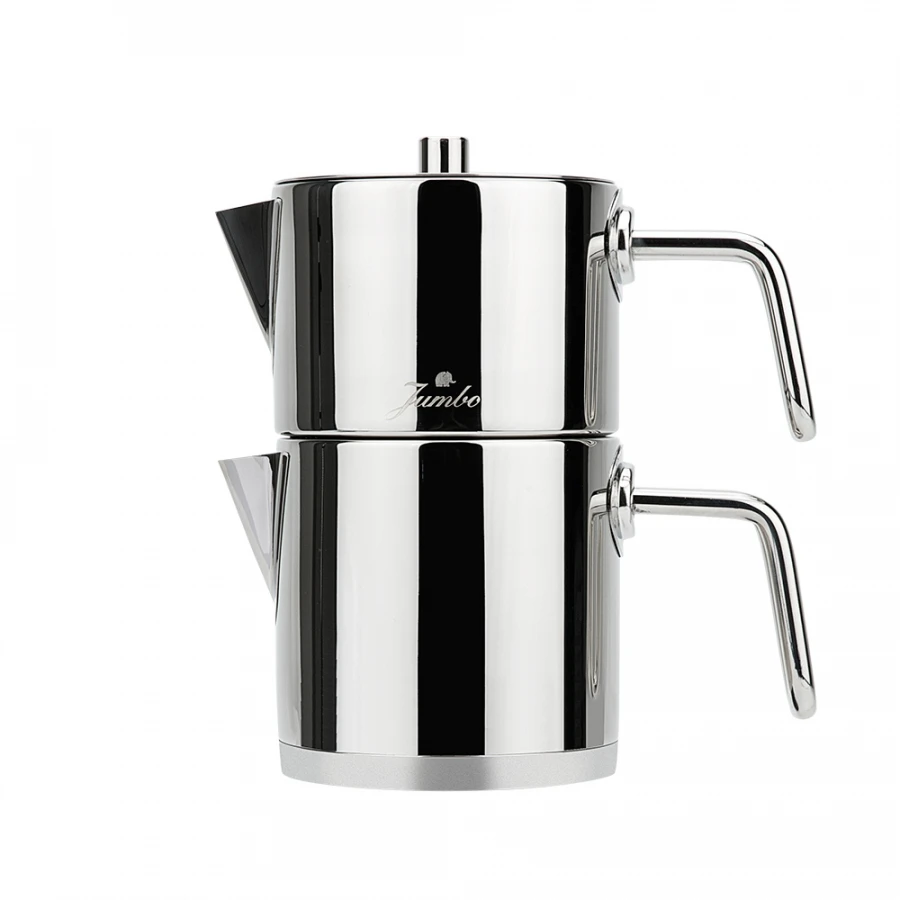 Jumbo Metalix Midi Full Metal Teapot Teapot: 0.9 Lt Drinker: 1,2 Lt Suitable for use in induction hobs
Jumbo Metalix Midi Full Metal Teapot Teapot: 0.9 Lt Drinker: 1,2 Lt Suitable for use in induction hobs