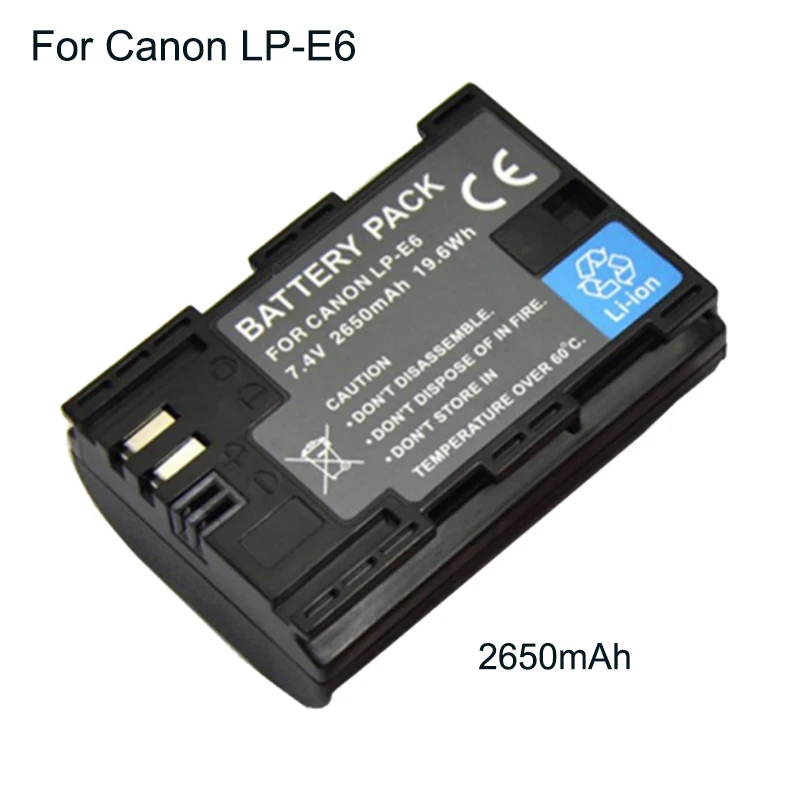 2650mAh Digital Camera Battery for Canon LP-E6 Battery For Canon EOS 60D 70D 80D 5DS R 5D Mark II III IV 6D 7D C700 XC15 Camera
2650mAh Digital Camera Battery for Canon LP-E6 Battery For Canon EOS 60D 70D 80D 5DS R 5D Mark II III IV 6D 7D C700 XC15 Camera