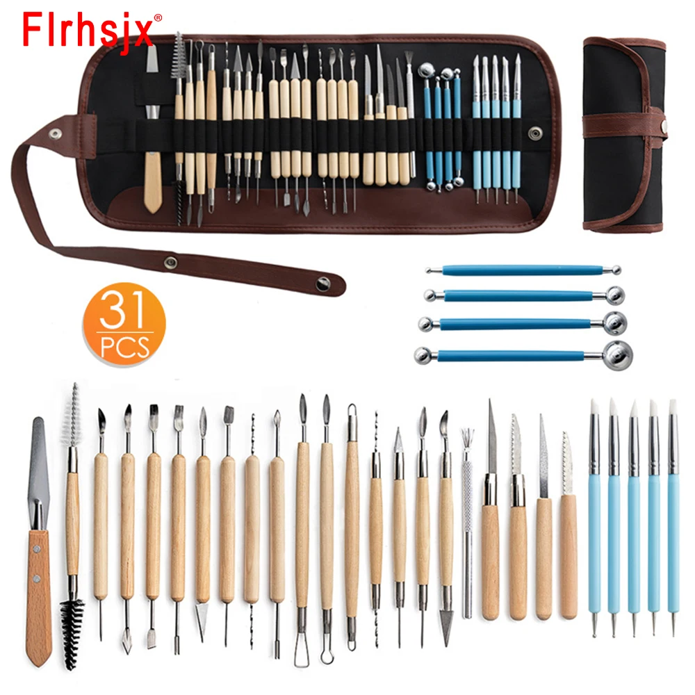 31pcs Polymer Clay Tools Set Silicone Drill Pen Carving Knife Combination for DIY Pottery Modeling Carving Ceramic Shapers
31pcs Polymer Clay Tools Set Silicone Drill Pen Carving Knife Combination for DIY Pottery Modeling Carving Ceramic Shapers