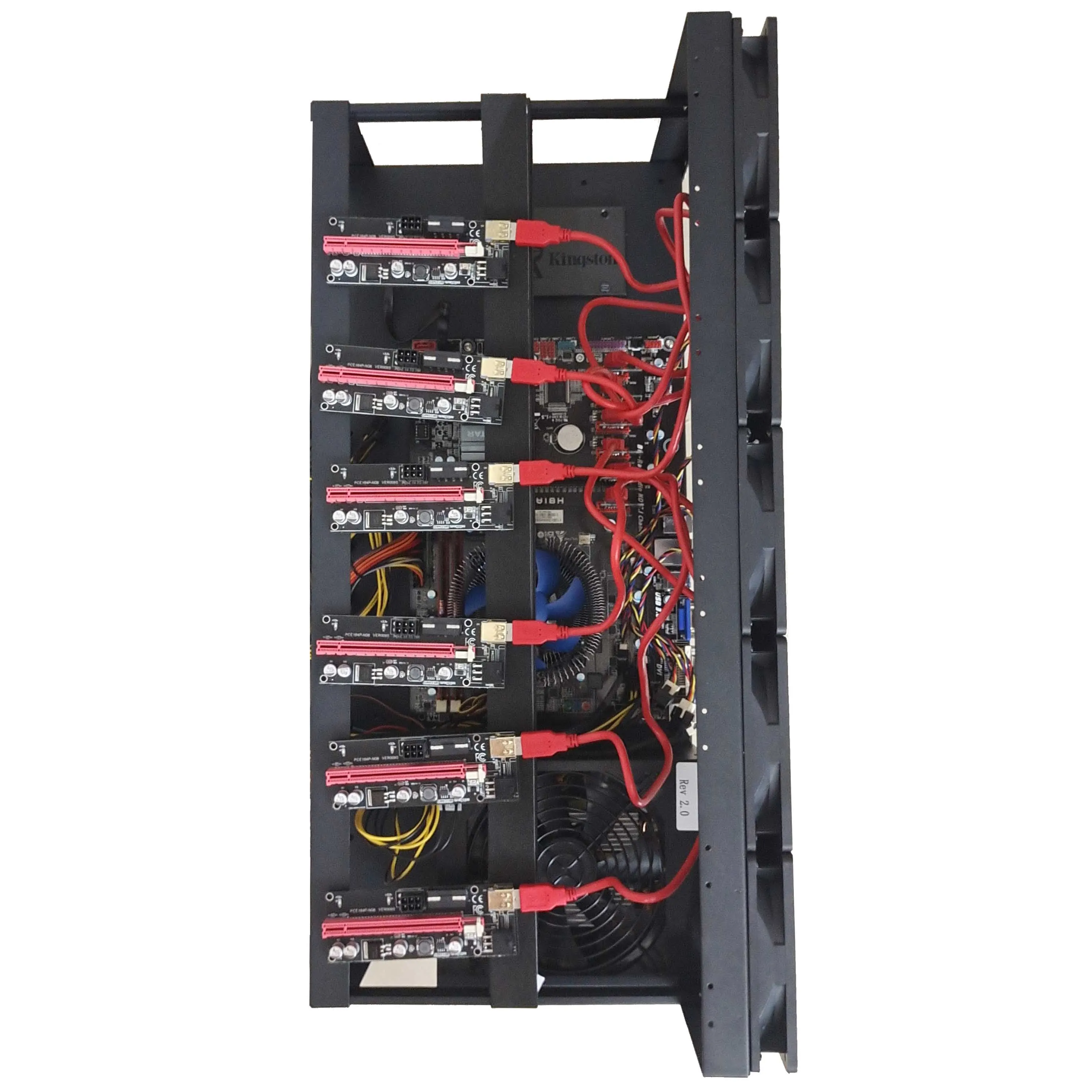 6 GPU открытая рамка для майнинга комплект Рига графический процессор стойка