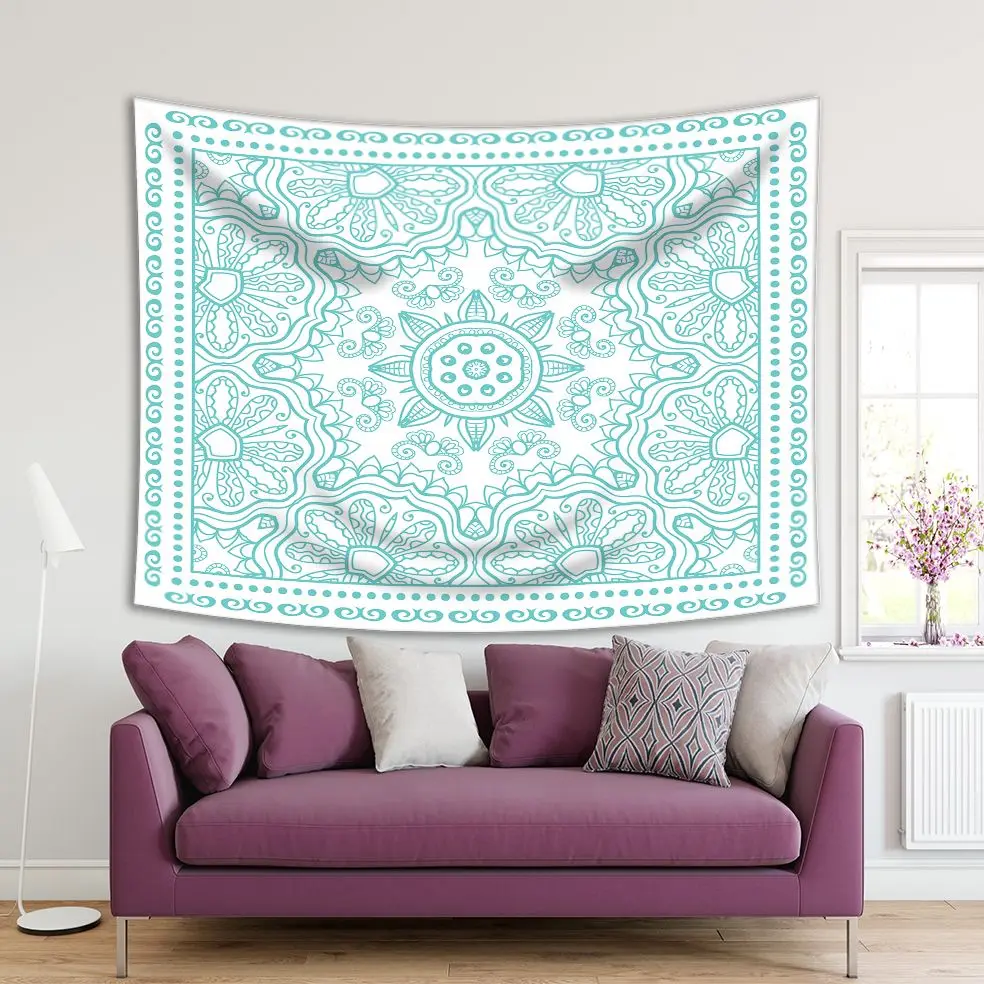 Tapestry Floral Pattern in Soft 3colors Doodle Style Decorative Traditional Artwork Turquoise White
Tapestry Floral Pattern in Soft 3colors Doodle Style Decorative Traditional Artwork Turquoise White