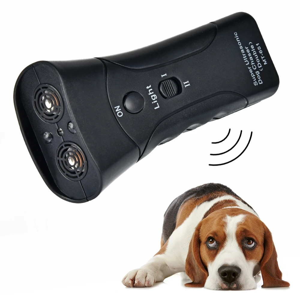 

Ultrasonic Dog Chaser Aggressive Attack Dogs Repeller Pets Trainers LED Flashlight Useful 3 in 1 Stop Bark Dog Training Tools