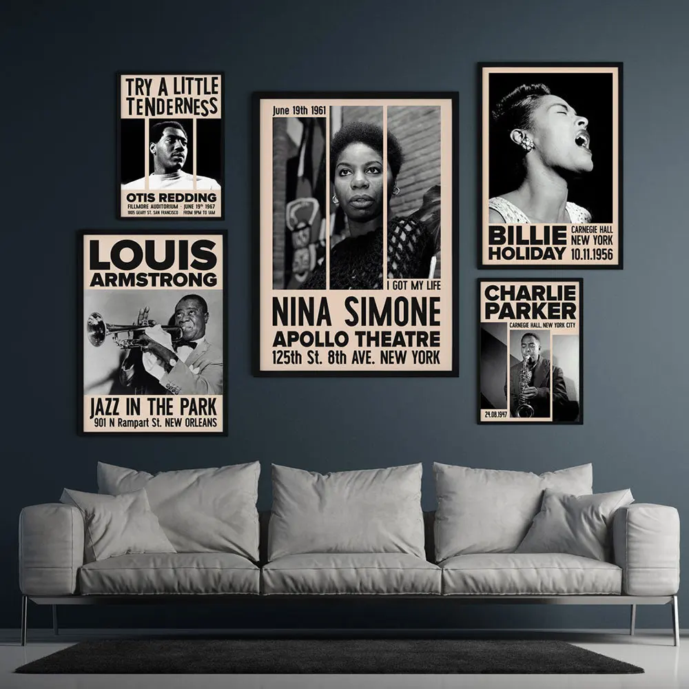 Jazz and Soul Poster Famous Singe Art Print Black White Canvas Painting Modern Gallery Wall Picture For Living Room Home Decor
Jazz and Soul Poster Famous Singe Art Print Black White Canvas Painting Modern Gallery Wall Picture For Living Room Home Decor