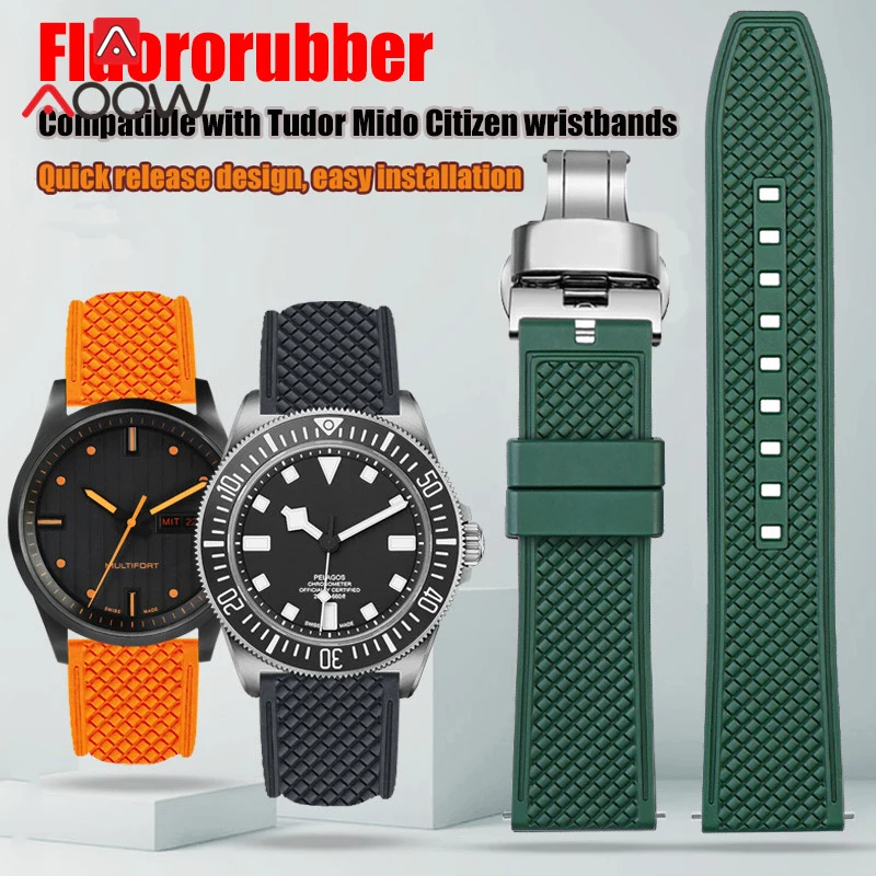 Fluoro Rubber Strap 20mm 22mm Quick Release Soft Sport Waterproof Stainless Steel Butterfly Buckle Men Replacement Watch Band
Fluoro Rubber Strap 20mm 22mm Quick Release Soft Sport Waterproof Stainless Steel Butterfly Buckle Men Replacement Watch Band
