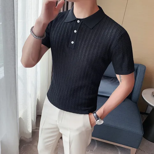 2022 British Style Men's Shirt Short Sleeve Knit Solid Color Lapel Business Casual Top Summer Social Wear 3XL
2022 British Style Men's Shirt Short Sleeve Knit Solid Color Lapel Business Casual Top Summer Social Wear 3XL