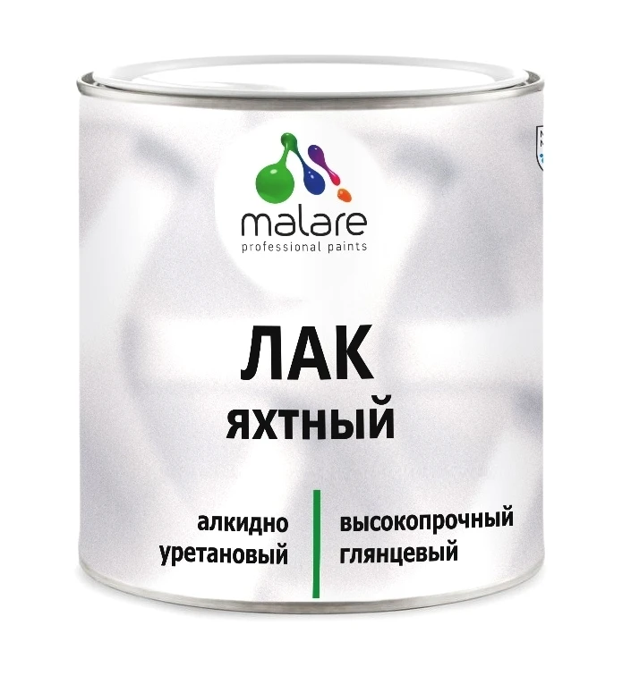 Яхтный лак Malare износостойкий для любых типов поверхностей алкидно-уретановый