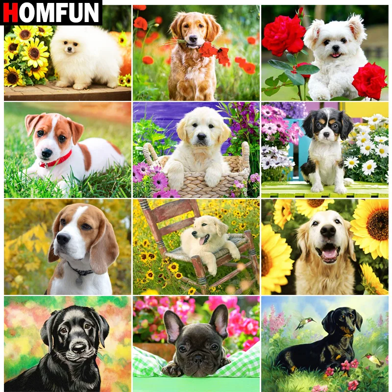 Алмазная живопись HOMFUN «Цветы собаки», картина из квадратных страз «сделай сам», 5D Вышивка крестиком, украшение для дома
Алмазная живопись HOMFUN «Цветы собаки», картина из квадратных страз «сделай сам», 5D Вышивка крестиком, украшение для дома