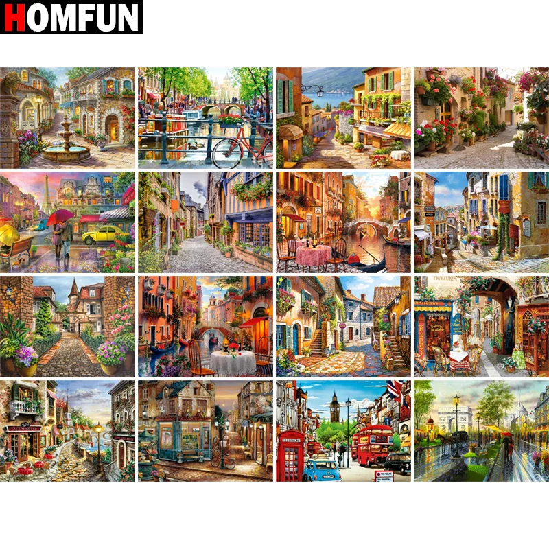 Алмазная живопись HOMFUN, картина «сделай сам» из квадратных/круглых страз, «живописный город, цветок», вышивка крестиком
Алмазная живопись HOMFUN, картина «сделай сам» из квадратных/круглых страз, «живописный город, цветок», вышивка крестиком