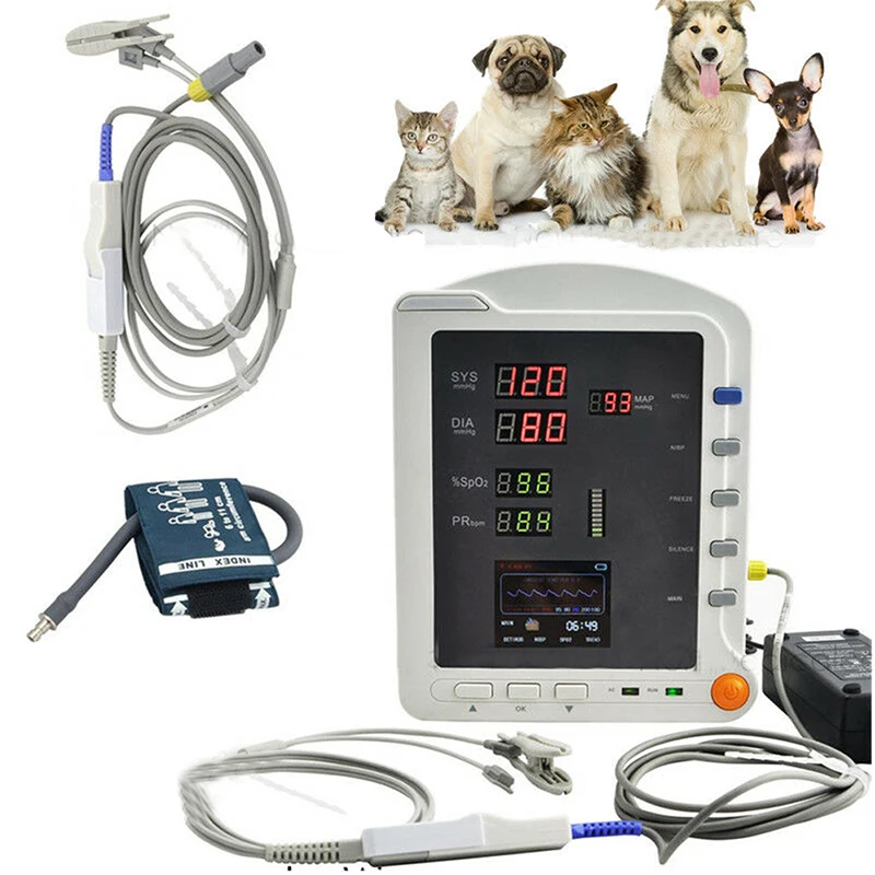 New CONTEC CMS5100-VET Veterinary Animal Monitor NIBP SPO2 PR 3 Parameters Blood Pressure Patient Monitor Vital Signs Machine CE
New CONTEC CMS5100-VET Veterinary Animal Monitor NIBP SPO2 PR 3 Parameters Blood Pressure Patient Monitor Vital Signs Machine CE