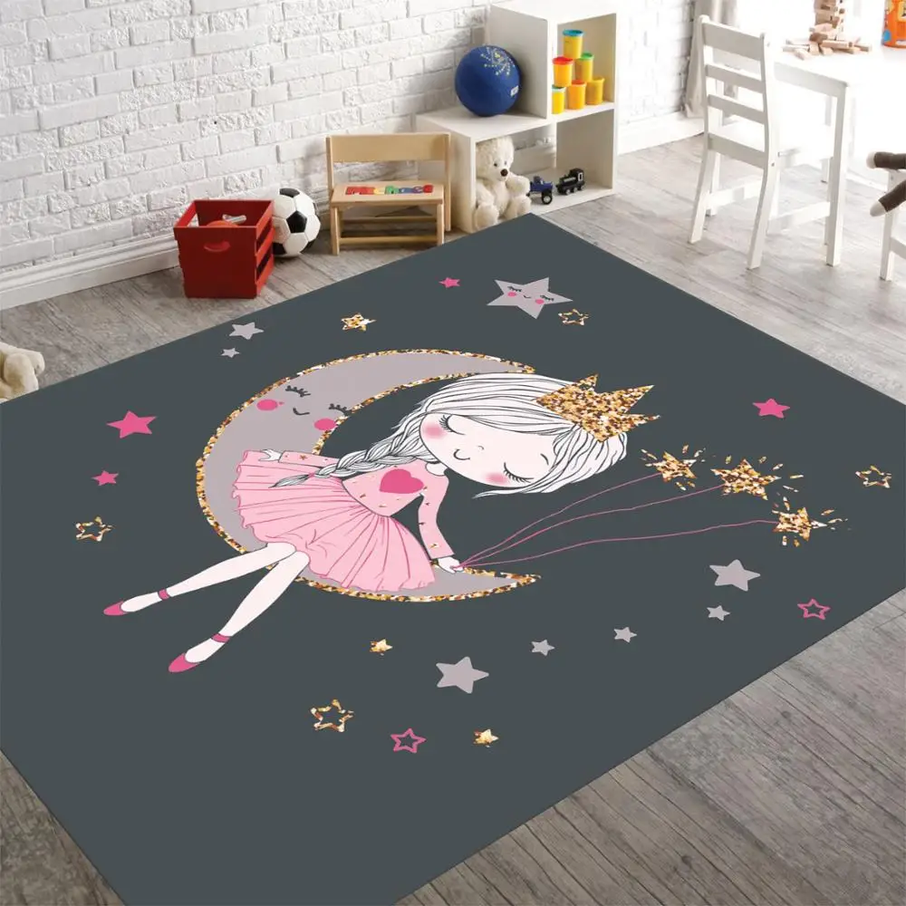 Moon and Girl Patterned non-slip floor carpet, teenagers carpet, child and girls room rug, game rug
Moon and Girl Patterned non-slip floor carpet, teenagers carpet, child and girls room rug, game rug