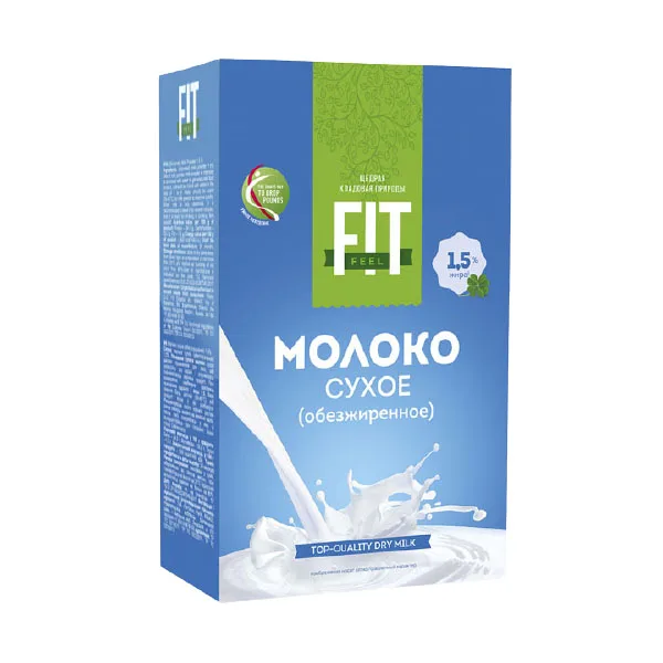 Молоко сухое обезжиренное 1 5% FitFeel 300 г | Продукты
