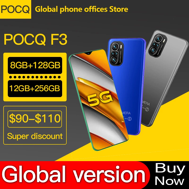 

Global version F3 Smartphone Android 10 128 gb 6.7” Smart Phones Unlocked 5g Mobile Phones 512gb Face ID Cell Phones Unlocked 4g