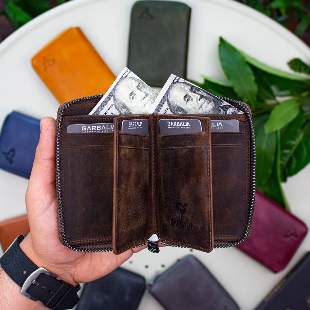 Genuine Leather Wallet With Zipper Unisex Wallet Credit Business Card Holder Vintage Brown Leather Wallet High Quality
Genuine Leather Wallet With Zipper Unisex Wallet Credit Business Card Holder Vintage Brown Leather Wallet High Quality