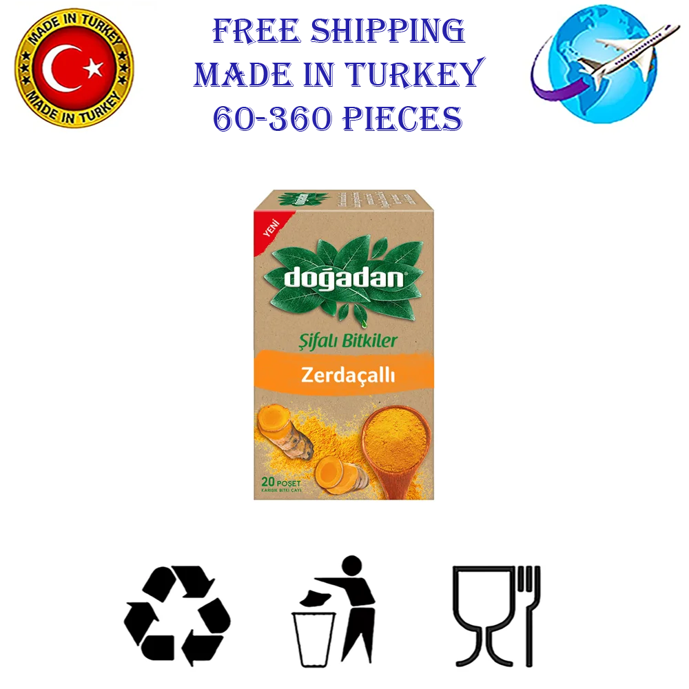 Turkish tea bags dogadan turmeric tea free shipping 60-360 pieces in 3-18 package made in turkey