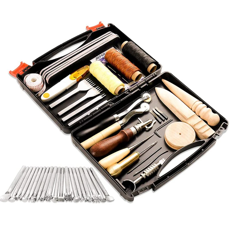 KAOBUY 50 Pcs leather Working Tool Set DIY Handmade Sewing Stitching Punching Cutting Carving Leather Craft Tools
KAOBUY 50 Pcs leather Working Tool Set DIY Handmade Sewing Stitching Punching Cutting Carving Leather Craft Tools