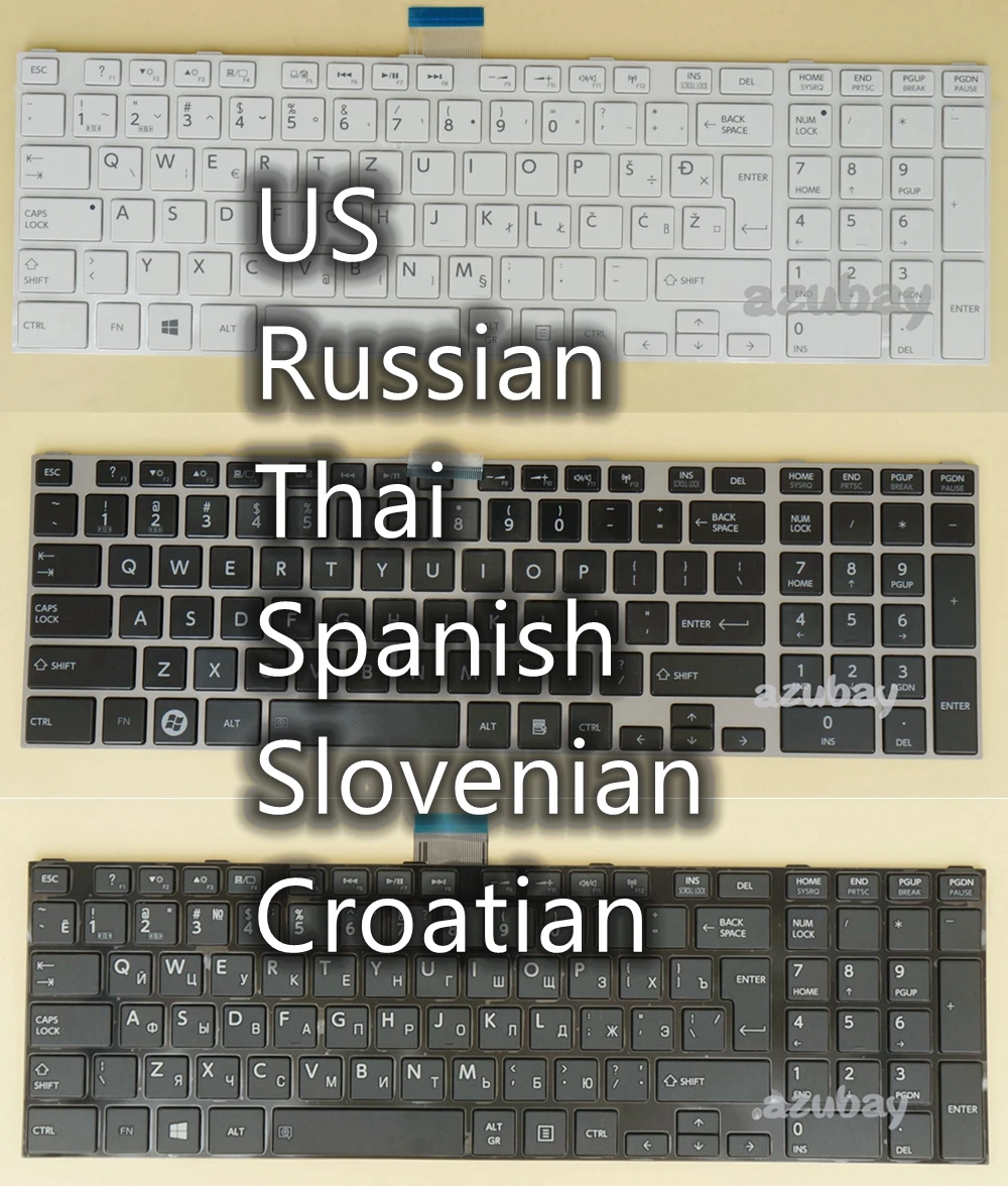 US Russian Thai Spanish Slovenian SV CRO Keyboard for Toshiba L855D L870 L870D L875 L875D L950 L950D L955 L955D L970 L970D S975D
US Russian Thai Spanish Slovenian SV CRO Keyboard for Toshiba L855D L870 L870D L875 L875D L950 L950D L955 L955D L970 L970D S975D