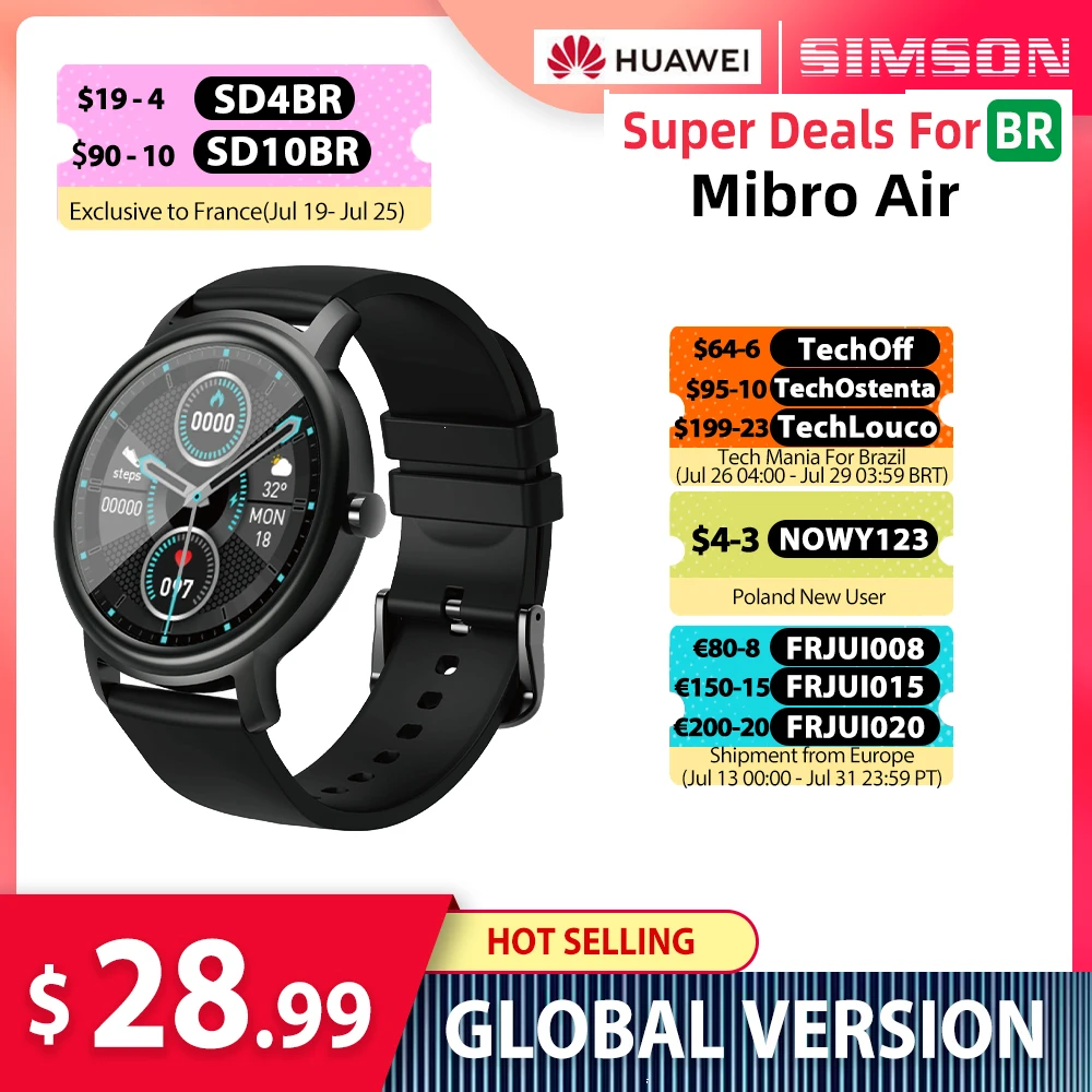 Умные часы Mibro Air для мужчин и женщин, водонепроницаемые IP68, Bluetooth 5, монитор сна, фитнес-трекер с пульсометром, умные часы для Android и IOS
Умные часы Mibro Air для мужчин и женщин, водонепроницаемые IP68, Bluetooth 5, монитор сна, фитнес-трекер с пульсометром, умные часы для Android и IOS