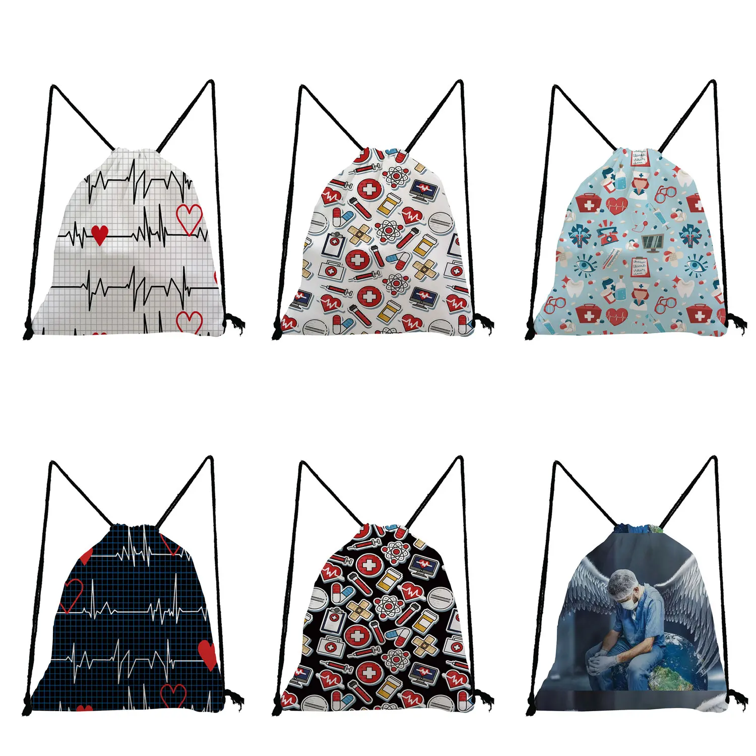 Love Nurse Printed Backpack Beautiful Drawstring Bags Preppy Style Softback Bag Unisex Shoe Bag for School Portable Storage Bag Love Nurse Printed Backpack Beautiful Drawstring Bags Preppy Style Softback Bag Unisex Shoe Bag for School Portable Storage Bag