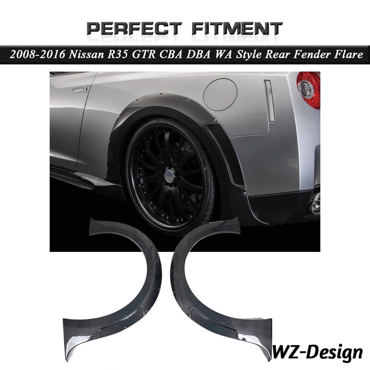 Car Accessories CF Carbon Fiber WA Sports Line BBE Style Rear Fender Flare Fit For 2008-2016 R35 GTR CBA DBA Rear Fender
Car Accessories CF Carbon Fiber WA Sports Line BBE Style Rear Fender Flare Fit For 2008-2016 R35 GTR CBA DBA Rear Fender