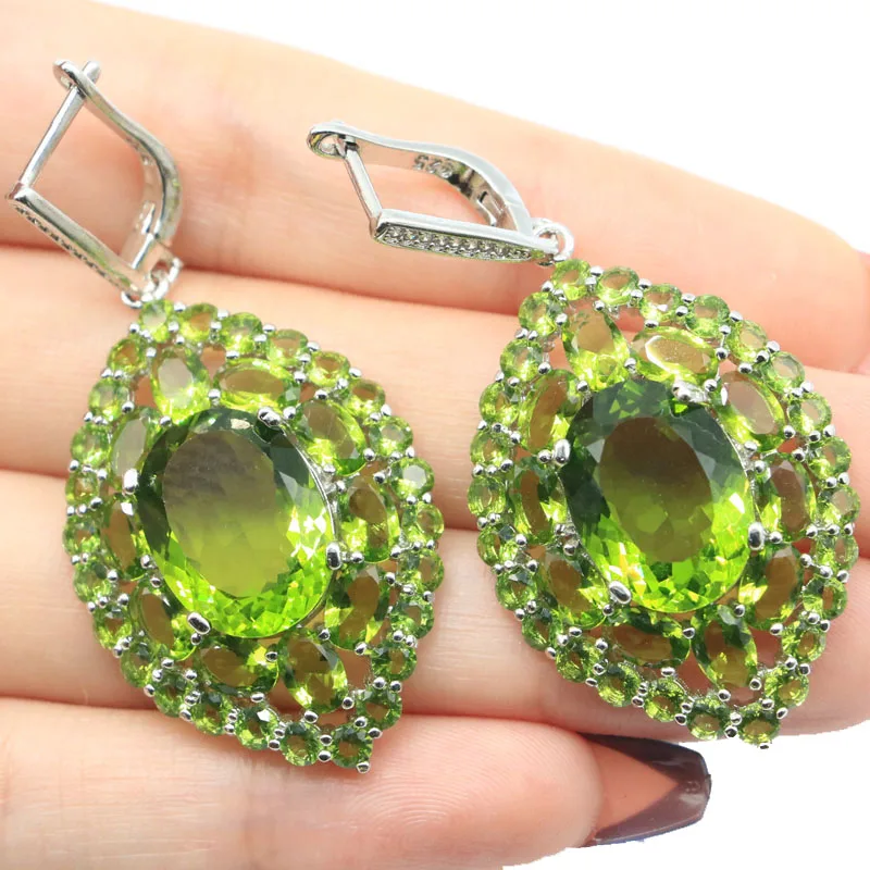 53x25m Super Big 13g Green Peridot Violet Tanzanite Smokey Topaz CZ Women Dating Silver Earrings Eye Catching
53x25m Super Big 13g Green Peridot Violet Tanzanite Smokey Topaz CZ Women Dating Silver Earrings Eye Catching