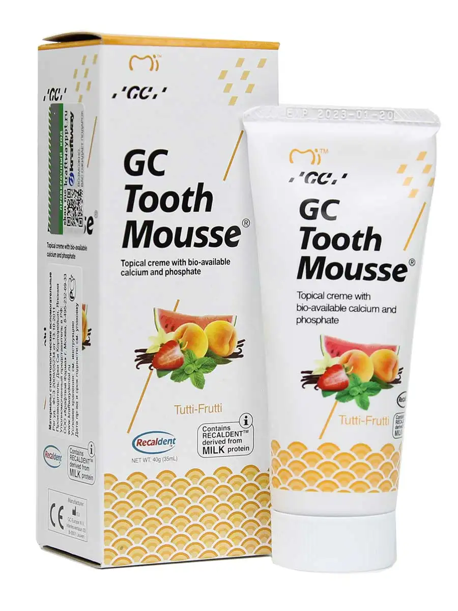 Зубной гель GC Tooth Mousse Тус Мусс Мультифрукт 40гр (35мл) | Красота и здоровье