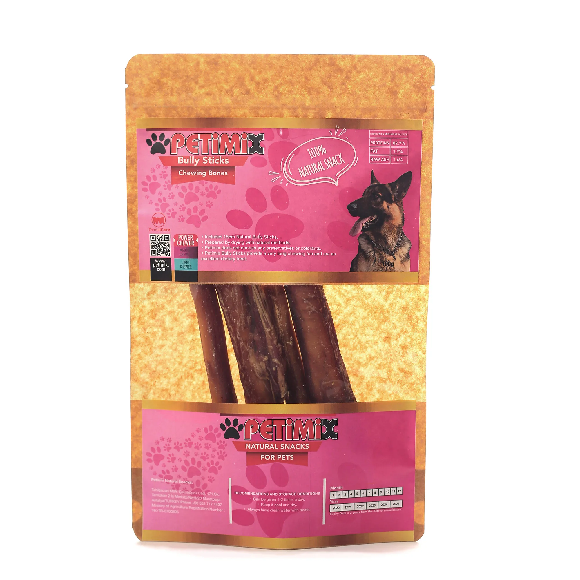 Petimix Bully Sticks Bull Pizzle Chewing Bones Dog Treat Naturel Snacks for Pets Dental Care 100g
Petimix Bully Sticks Bull Pizzle Chewing Bones Dog Treat Naturel Snacks for Pets Dental Care 100g
