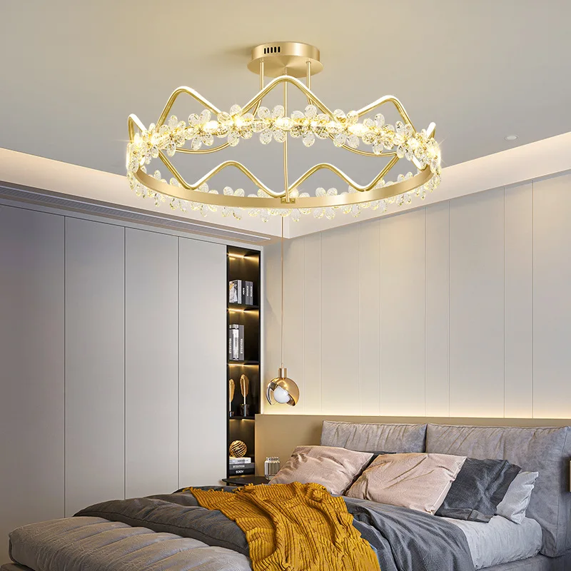 NEARCAM light luxury bedroom lamp warm and romantic crystal ceiling lamp creative personality study lamp modern crown room lamp
NEARCAM light luxury bedroom lamp warm and romantic crystal ceiling lamp creative personality study lamp modern crown room lamp