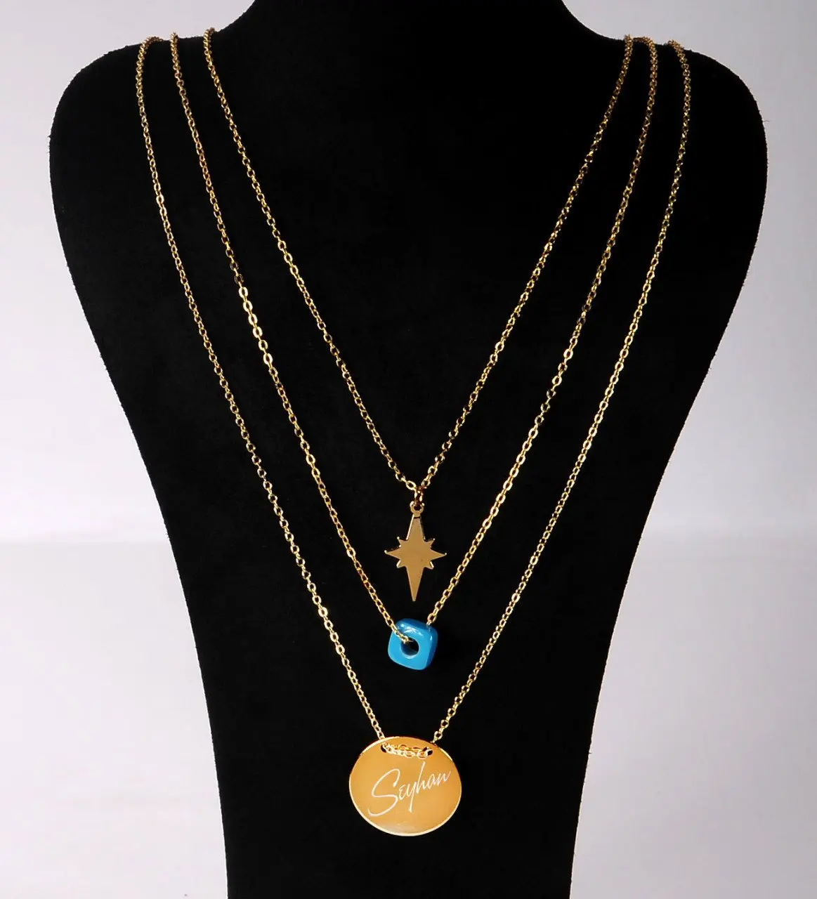 Персонализированное ожерелье с тремя цепями, золотая пластина, северная звезда, экономичный индивидуальный дизайн, уважаемый муж, надежный...
Персонализированное ожерелье с тремя цепями, золотая пластина, северная звезда, экономичный индивидуальный дизайн, уважаемый муж, надежный...