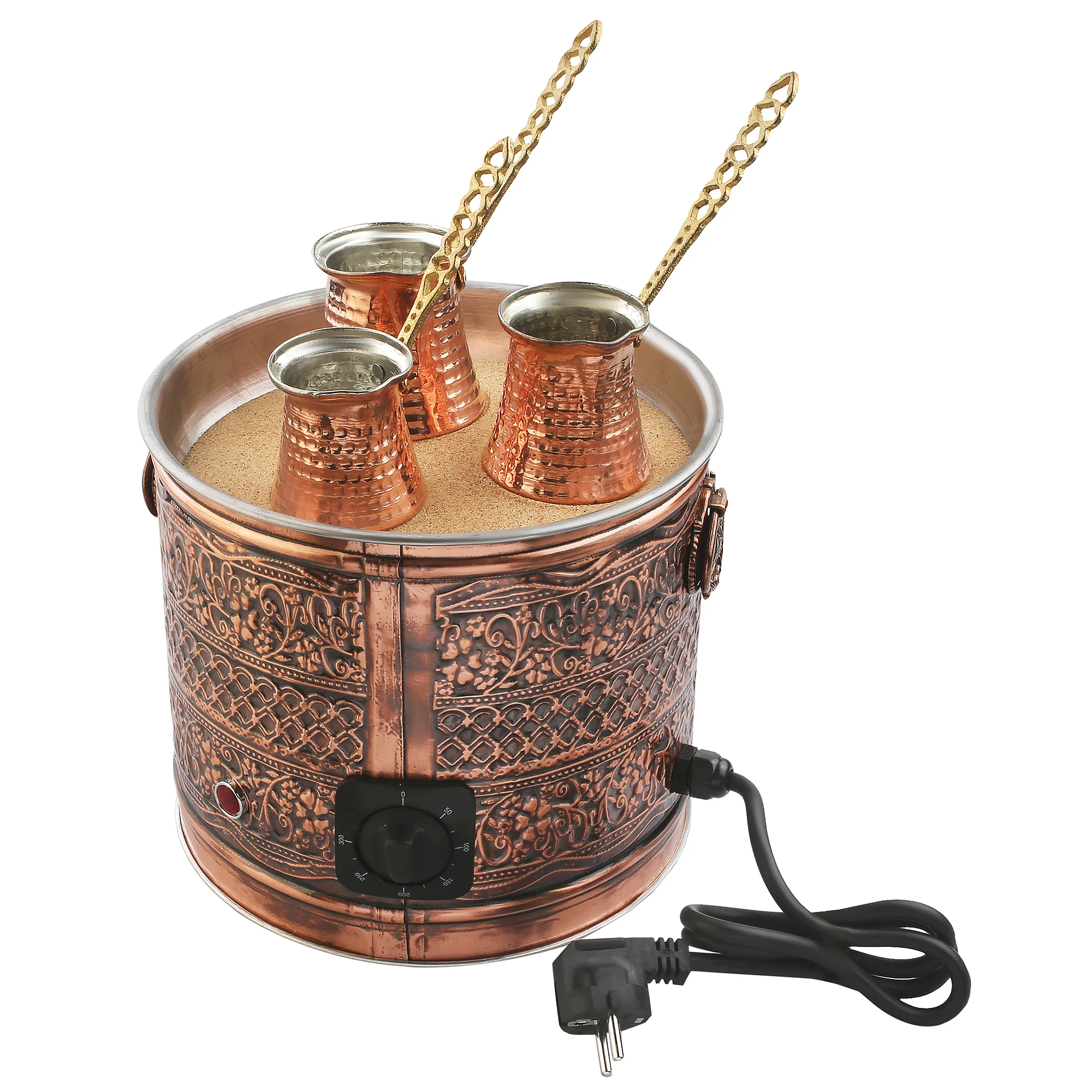 Tulip Home Accesories - Authentic Turkish Copper Electric Hot Sand Coffee Maker Heater Machine Med Size 110V - 220V
Tulip Home Accesories - Authentic Turkish Copper Electric Hot Sand Coffee Maker Heater Machine Med Size 110V - 220V