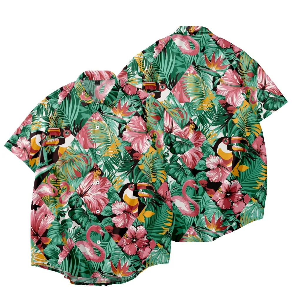 Hawaiian Style Tropical Leaves Hibiscus and Bird Print Shirt Fashion Casual Summer Beach Men's and Women's Kimono Shirt
Hawaiian Style Tropical Leaves Hibiscus and Bird Print Shirt Fashion Casual Summer Beach Men's and Women's Kimono Shirt