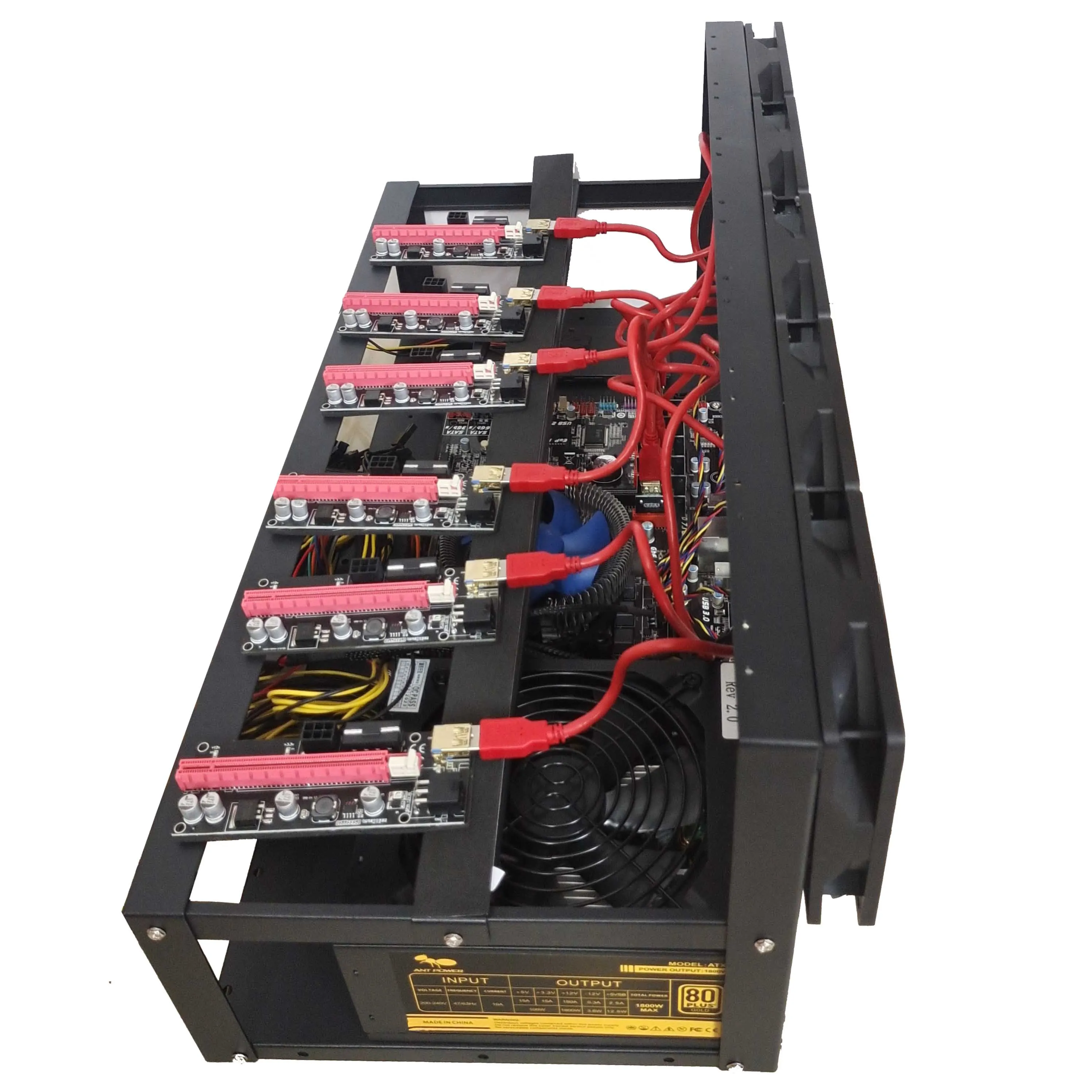 6 GPU открытая рамка для майнинга комплект Рига графический процессор стойка
