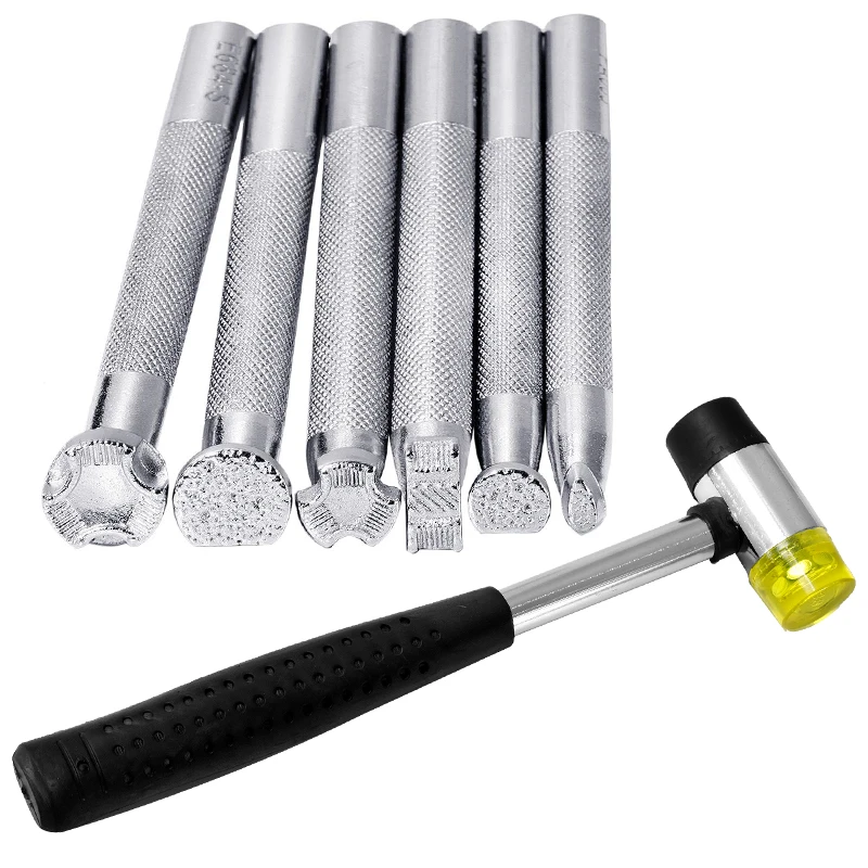 Leather Printing Tools Metal Leather Stamping Punch Tool With Hammer Leather Working Saddle Staming 7pcs
Leather Printing Tools Metal Leather Stamping Punch Tool With Hammer Leather Working Saddle Staming 7pcs