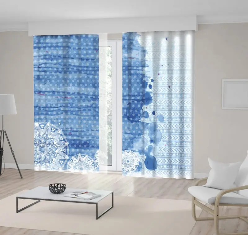 Curtain Abstract Watercolor Brush Strokes Mandala and Geometric Patterns Printed Blue
Curtain Abstract Watercolor Brush Strokes Mandala and Geometric Patterns Printed Blue