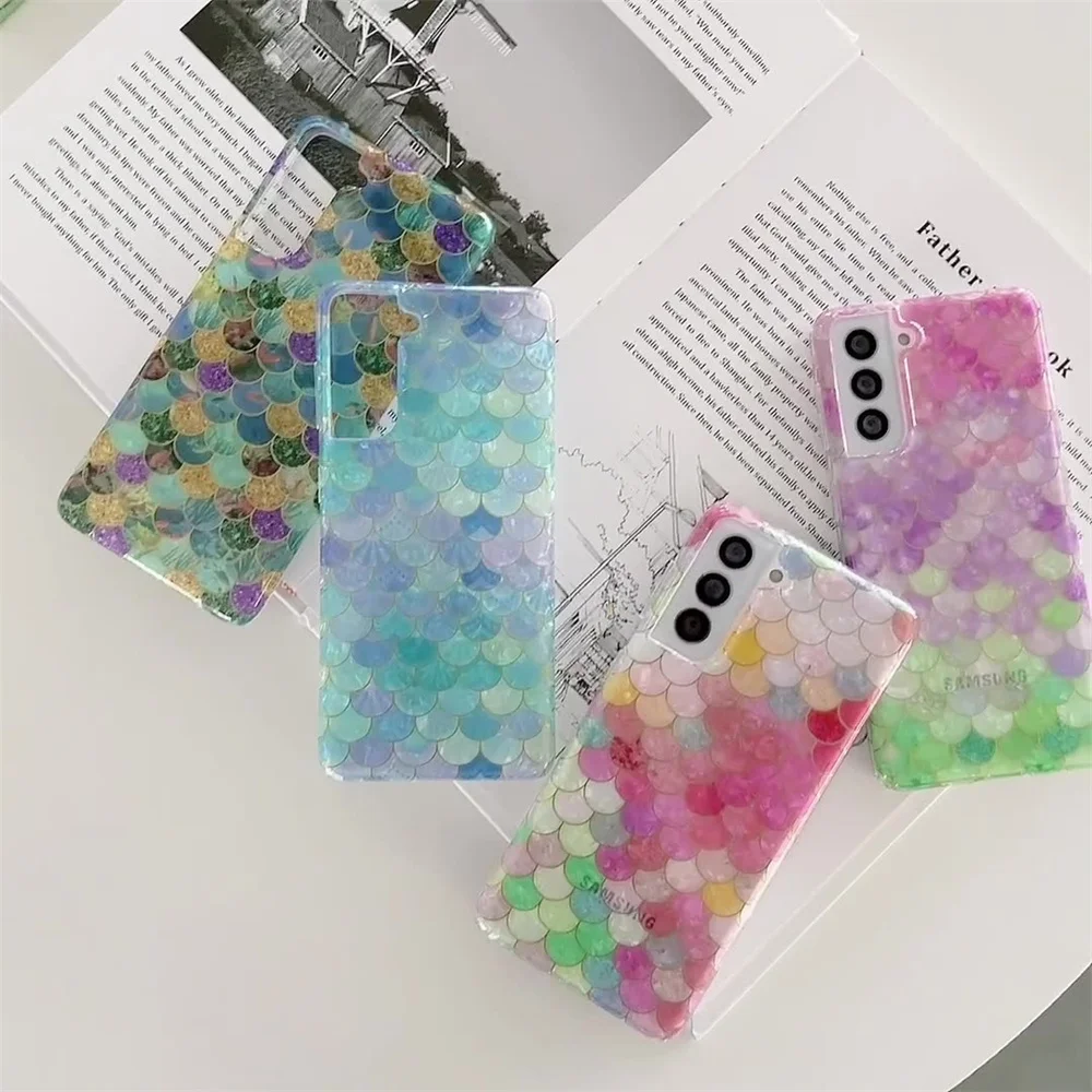 Fashion Mermaid Fish Scales Shell Phone Case For Samsung S22 S21 Plus S20 FE S21 FE A53 A33 A13 Note 20 Ultra Soft Cover
Fashion Mermaid Fish Scales Shell Phone Case For Samsung S22 S21 Plus S20 FE S21 FE A53 A33 A13 Note 20 Ultra Soft Cover