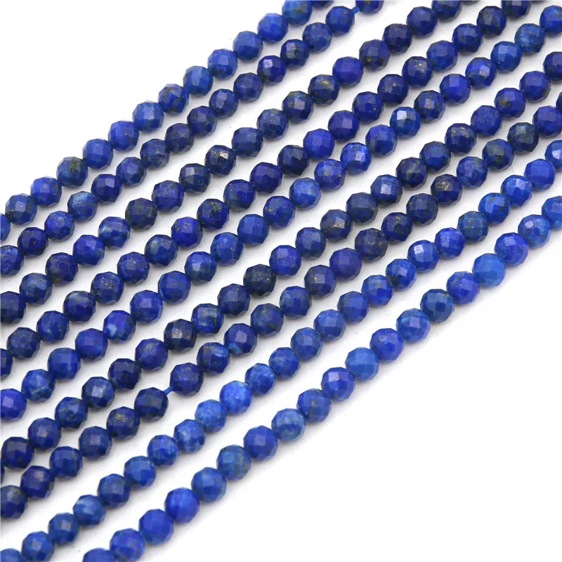 

Natural Gemstone Lapis Lazuli Beads Strand Faceted Round 2/ 3/4mm Material For Jewelry Craft Making Bracelet Necklace