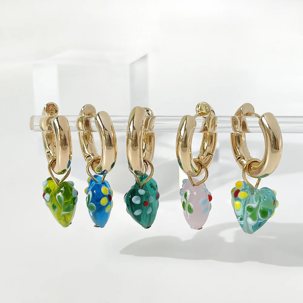 Simple Retro Glazed Love Gold Circle Earrings Temperament Colorful Petal Pattern Earrings Fashion Girl Party Jewelry Gift 2022
Simple Retro Glazed Love Gold Circle Earrings Temperament Colorful Petal Pattern Earrings Fashion Girl Party Jewelry Gift 2022
