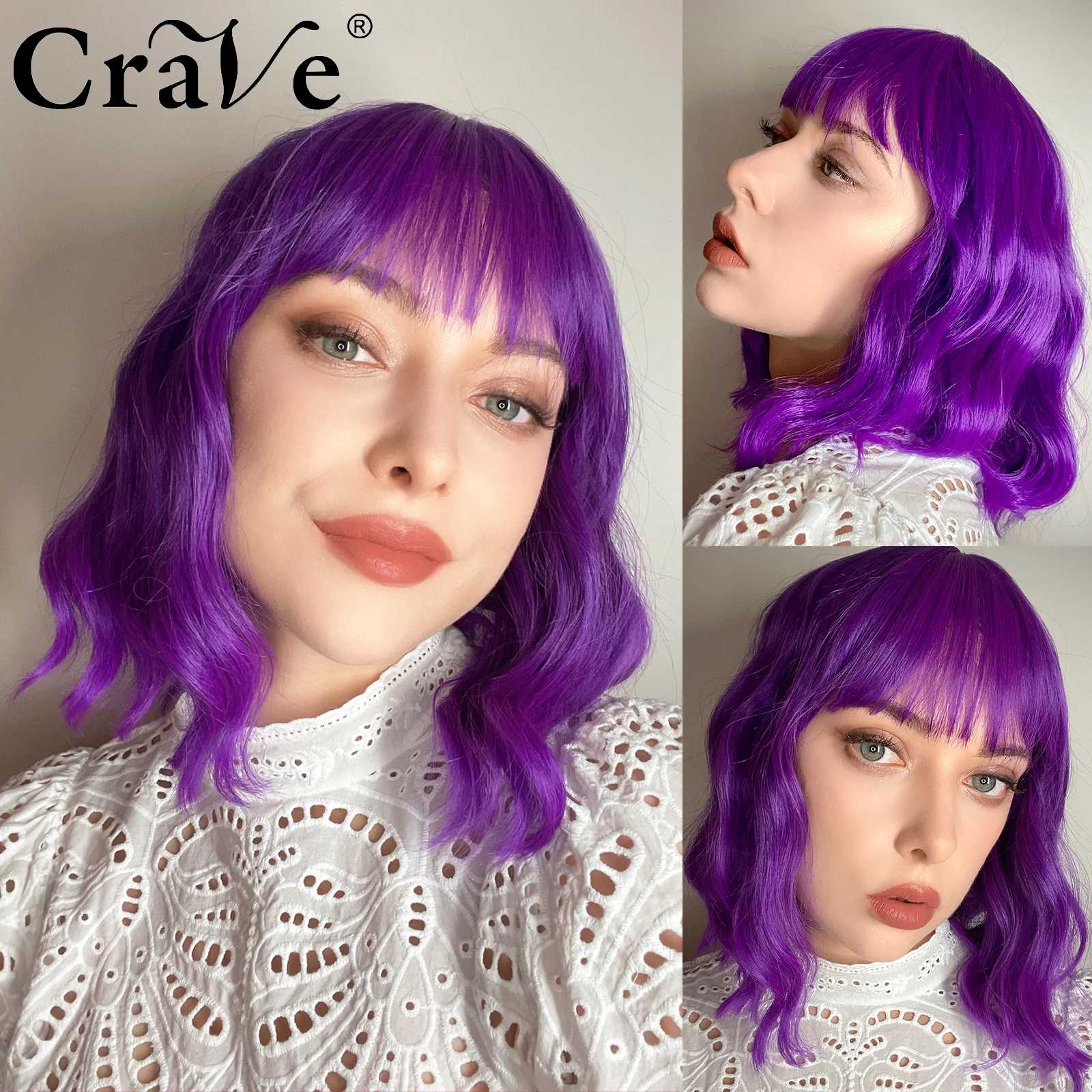 Парик CRAVE с фиолетовыми волнистыми волосами, короткий кудрявый парик с челкой, синтетические термостойкие модные прически для женщин, парик...
Парик CRAVE с фиолетовыми волнистыми волосами, короткий кудрявый парик с челкой, синтетические термостойкие модные прически для женщин, парик...