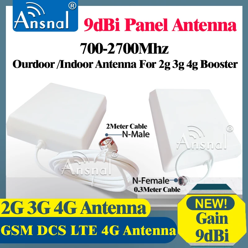 700-2700Mhz GSM 2G 3G 4G Antenna 9dBi Indoor Panel Internal Outdoor Antenna with 2m/0.3m cable For CellPhone Cellular Amplifier
700-2700Mhz GSM 2G 3G 4G Antenna 9dBi Indoor Panel Internal Outdoor Antenna with 2m/0.3m cable For CellPhone Cellular Amplifier
