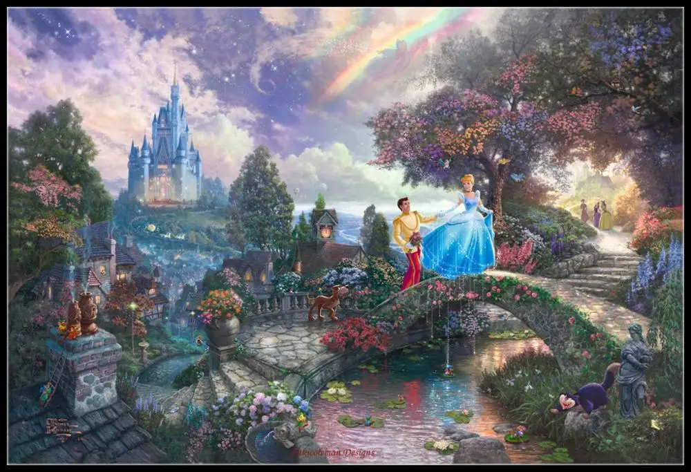 

Embroidery Counted Cross Stitch Kits Needlework - 14 ct DMC color DIY Arts Handmade Decor - Cinderella Wishes Upon a Dream