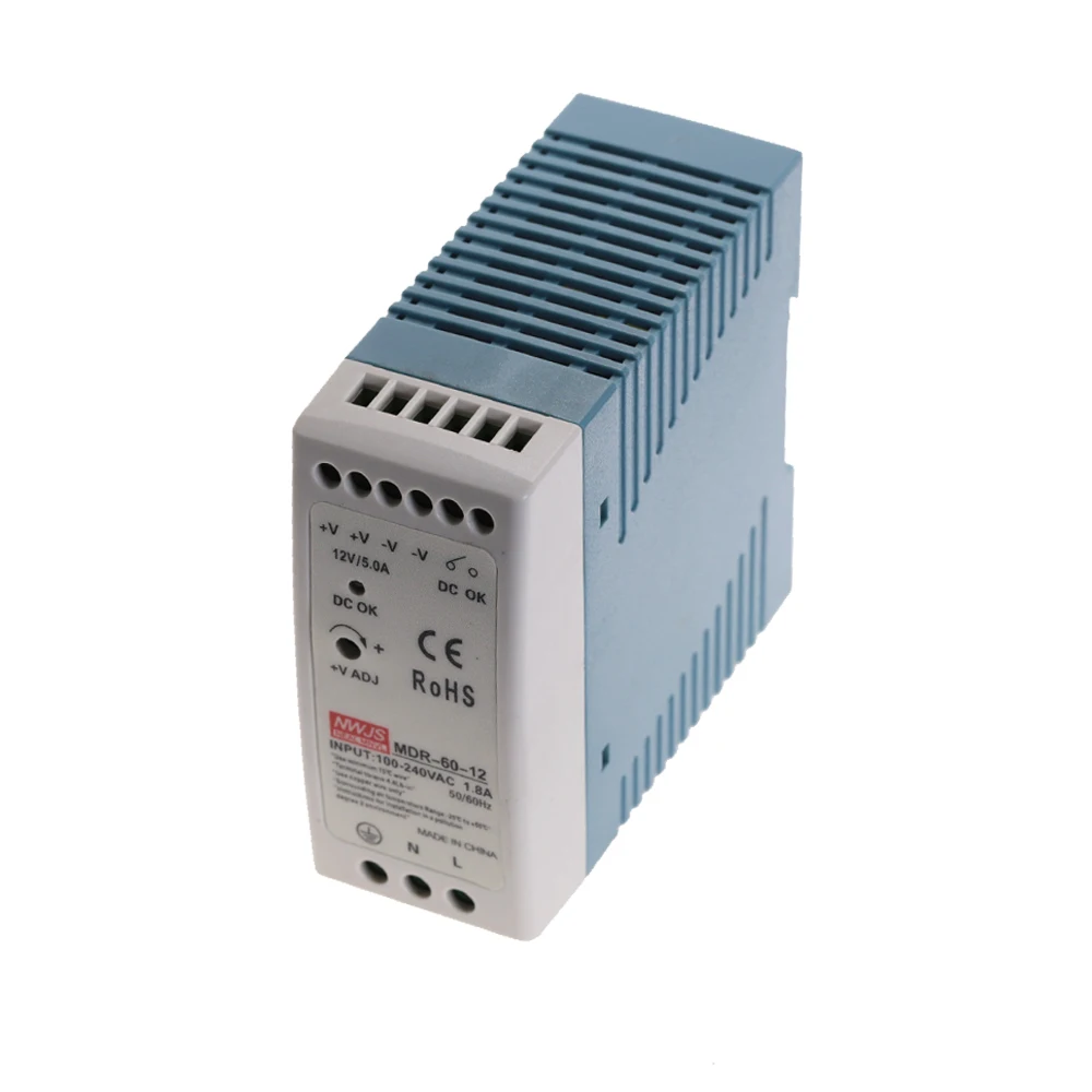 MDR-60 60W Single Output 5V 12V 15V 24V 36V 48V Industrial Din Rail Switching Power Supply AC/DC MDR-60-5/12 /24/48
MDR-60 60W Single Output 5V 12V 15V 24V 36V 48V Industrial Din Rail Switching Power Supply AC/DC MDR-60-5/12 /24/48
