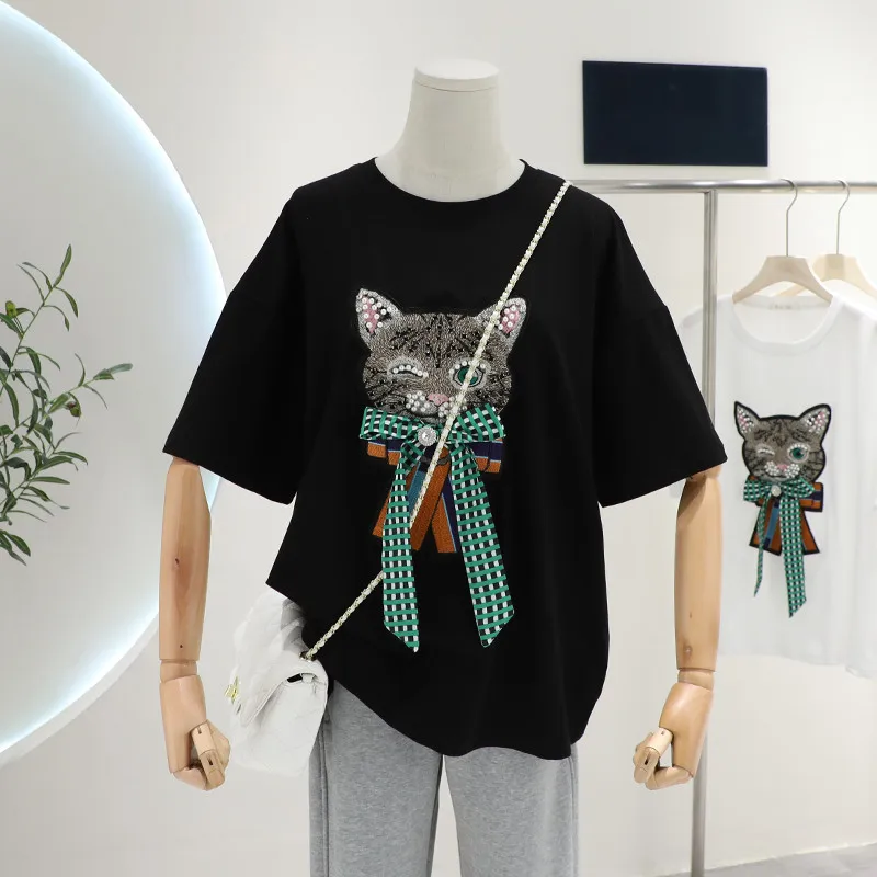 Luxury Women's Loose Cotton Tees Short Sleeve 2022 Summer Ultra Soft Pearl 3D Decoration Street T Shirt Female Oversized Top
Luxury Women's Loose Cotton Tees Short Sleeve 2022 Summer Ultra Soft Pearl 3D Decoration Street T Shirt Female Oversized Top