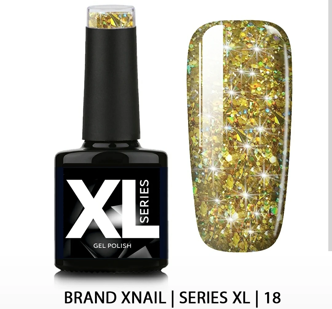 XNAIL ГЕЛЬ-ЛАК SERIES XL — С БЛЕСТКАМИ №18 10МЛ | Красота и здоровье